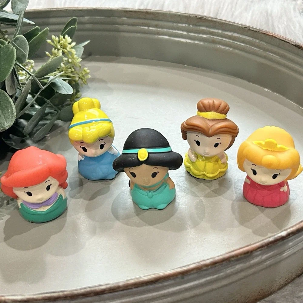Disney Princess Finger Puppets Set Ariel Belle‎ Aurora Jasmine Cinderella 5pc